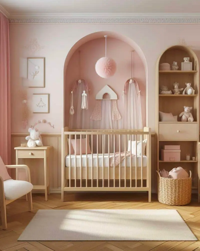 deco chambre bebe rose bois