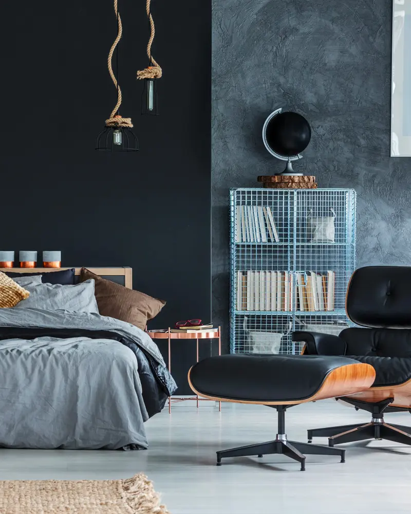 deco chambre vintage fauteuil cuir