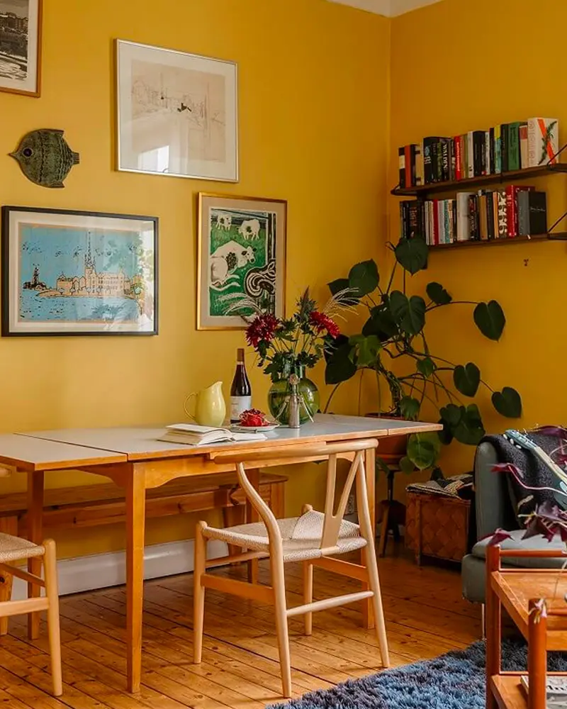 deco salle a manger scandinave jaune