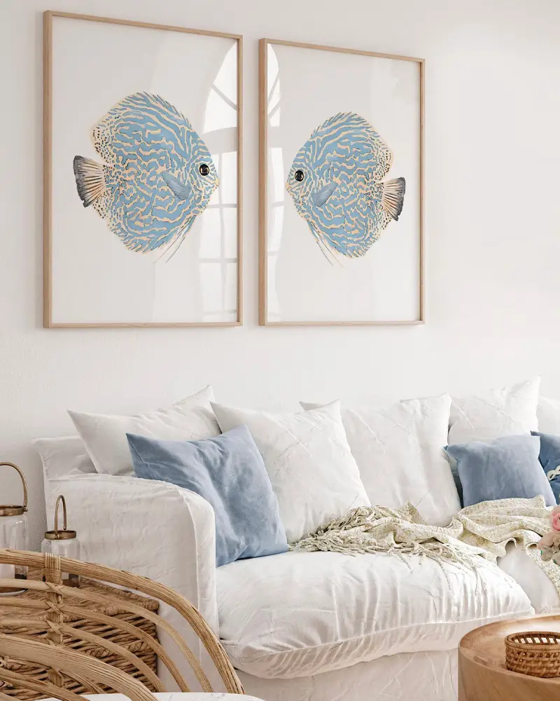 deco salon bord de mer affiche poisson