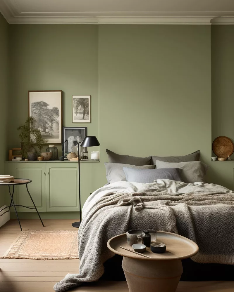 deco chambre vert sauge gris