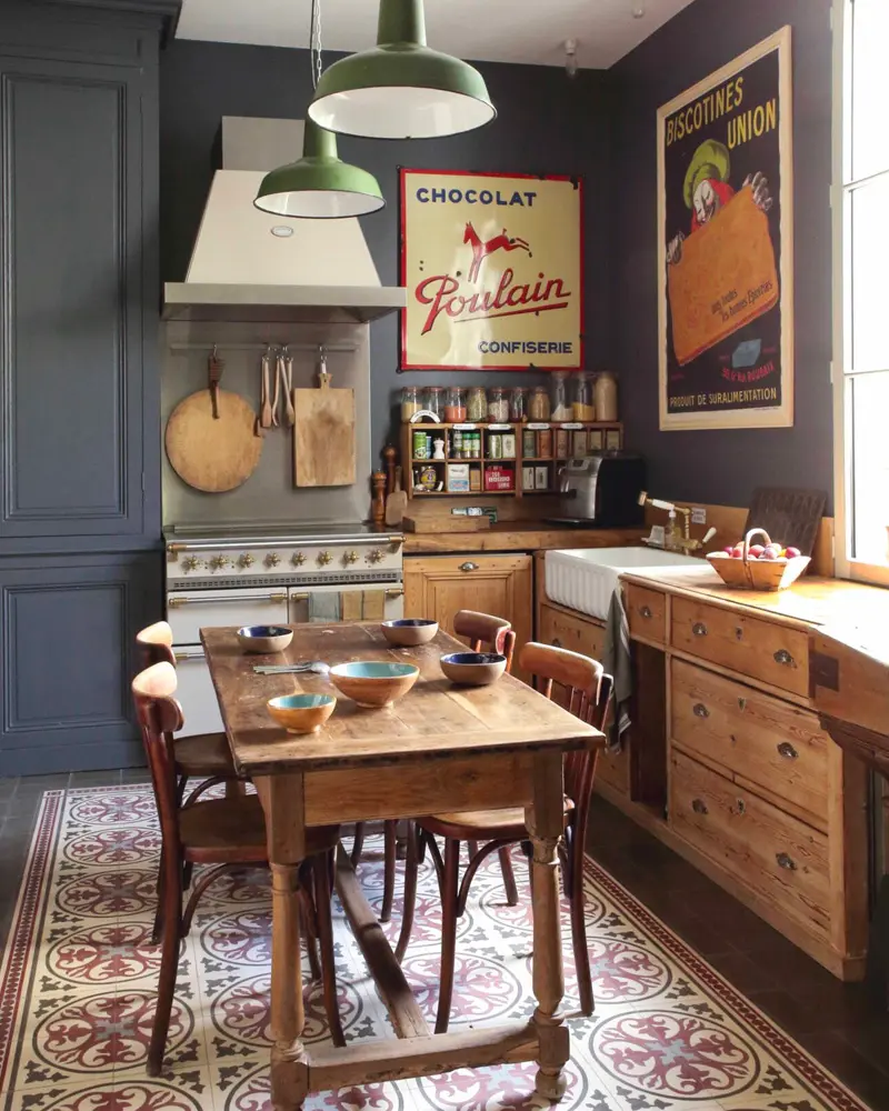 deco cuisine campagne gris bois