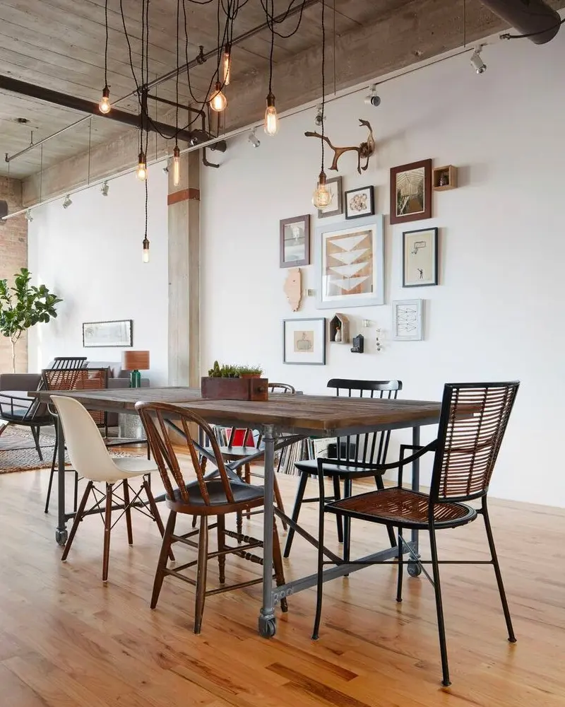 deco salle a manger industrielle vintage