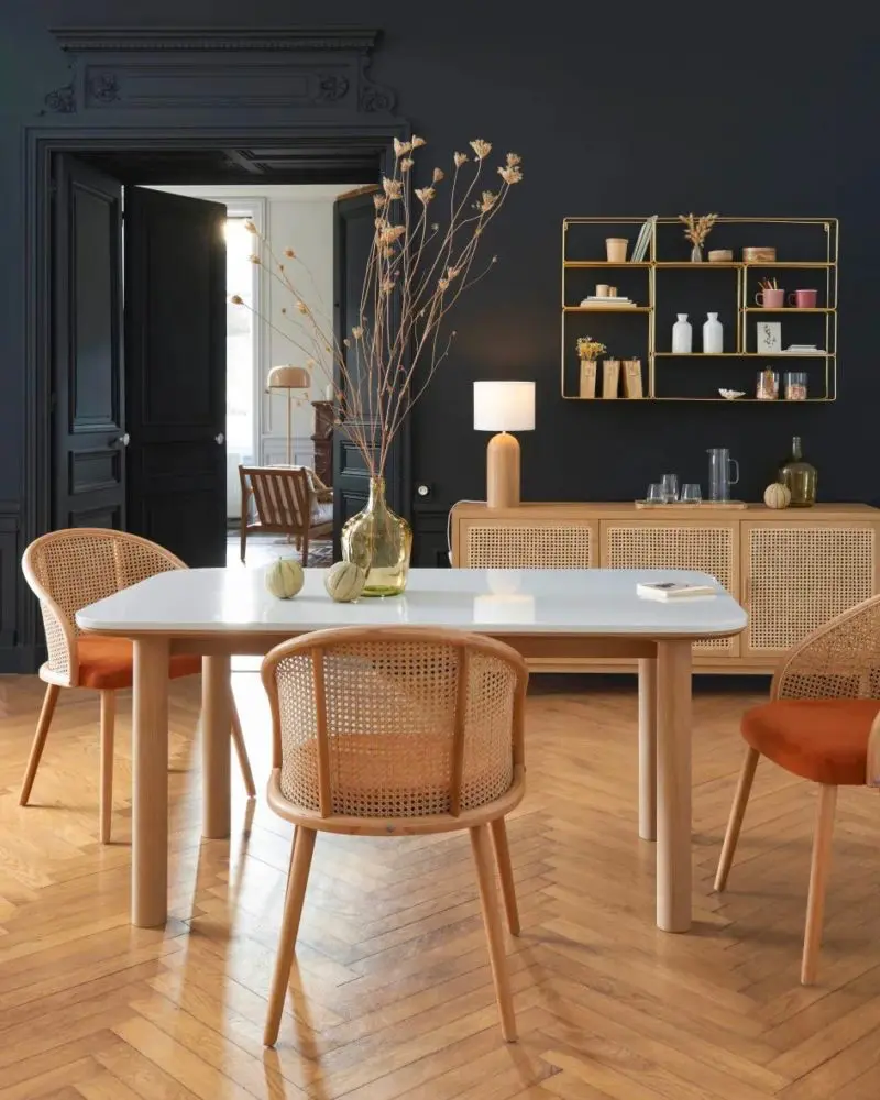 deco salle a manger vintage chic cannage