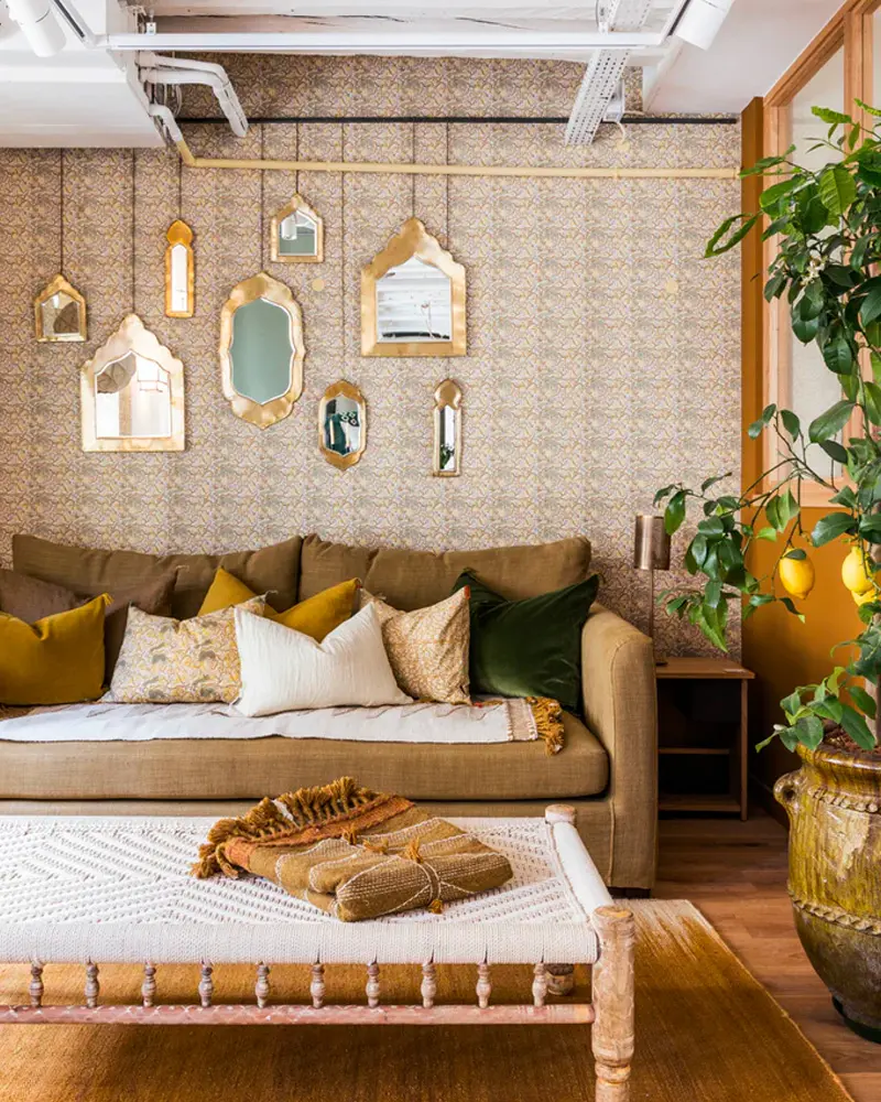 deco salon ethnique dore