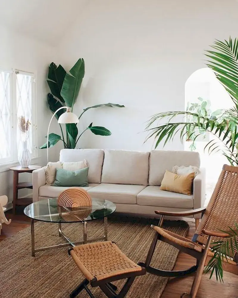 deco salon tropical moderne