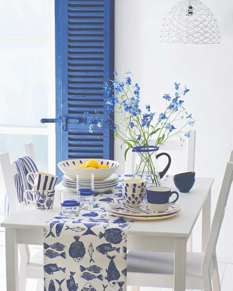 textile poisson deco salle a manger bord de mer