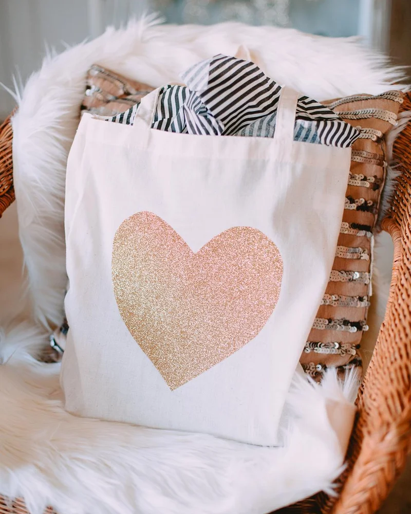 totebag papier transfert paillette diy