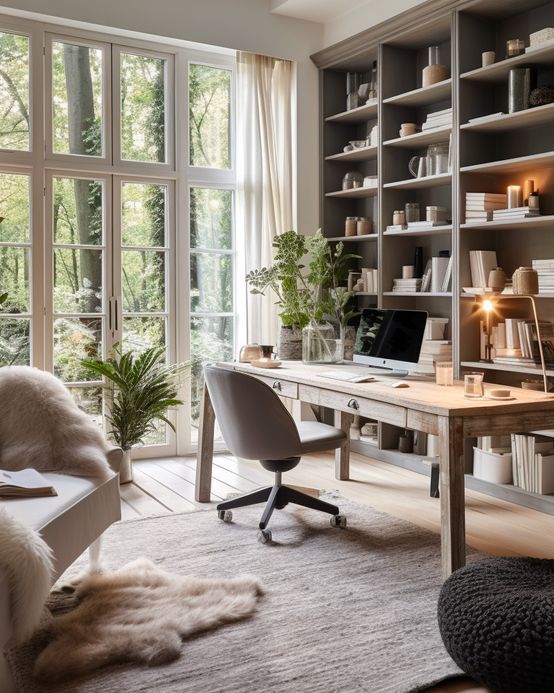 deco bureau cocooning gris