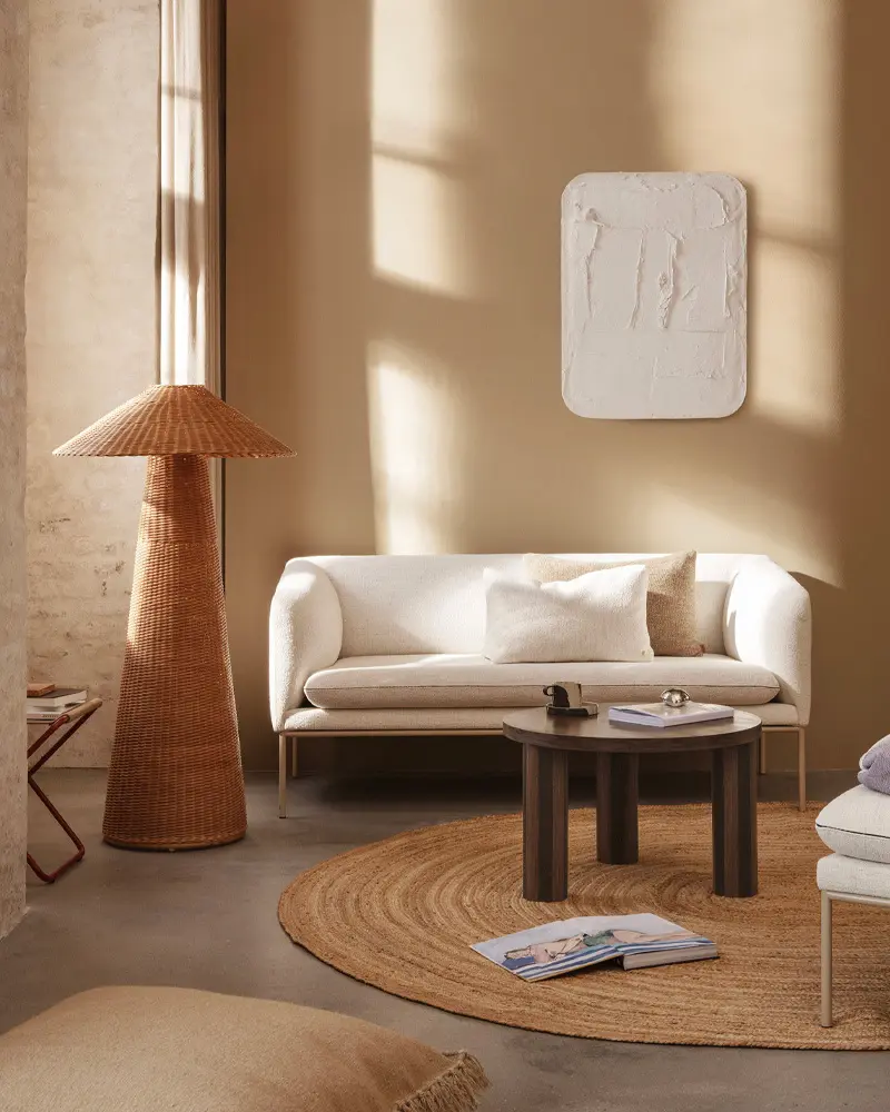 lampadaire rotin