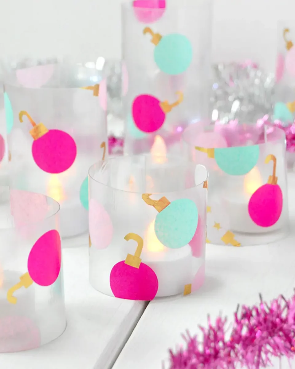 lanterne noel coloree diy