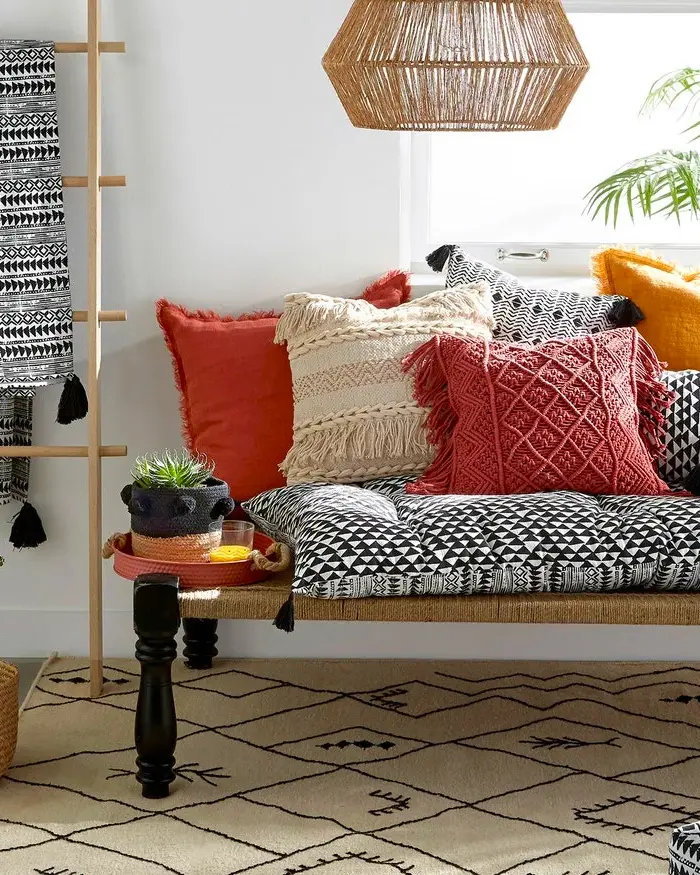 coussin macrame boheme