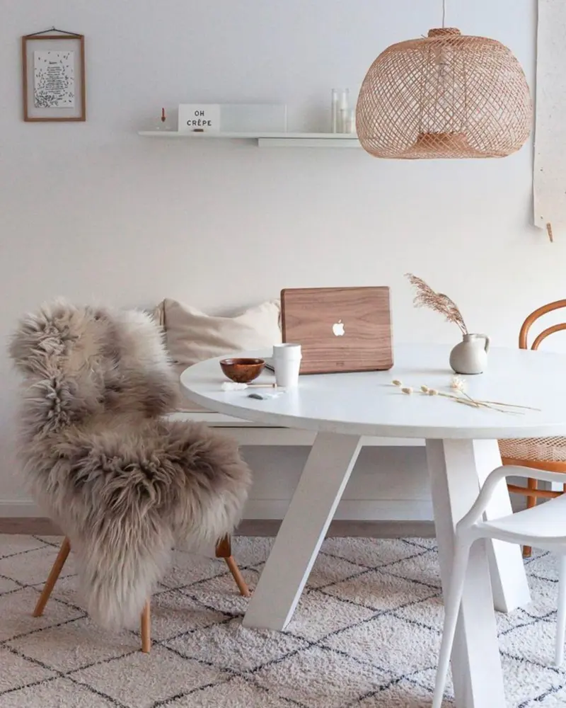 deco salle a manger scandinave blanc