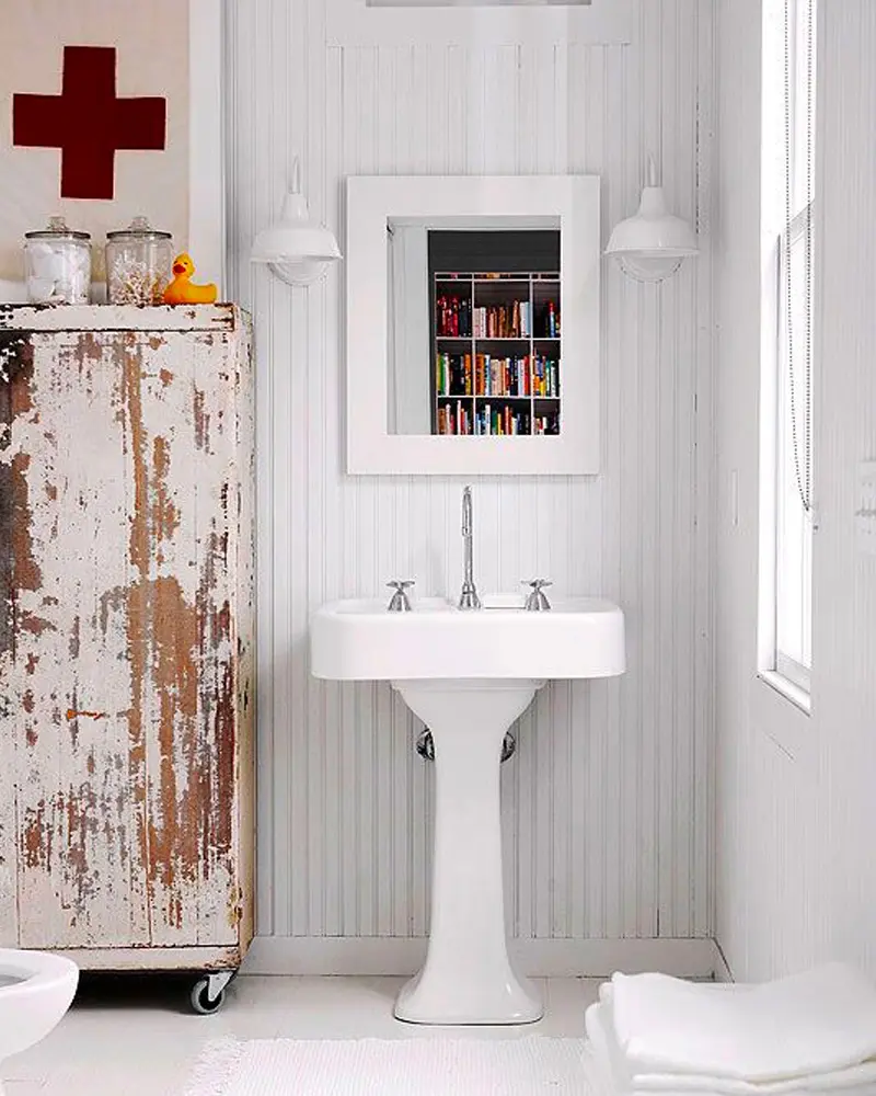deco salle de bain campagne blanc