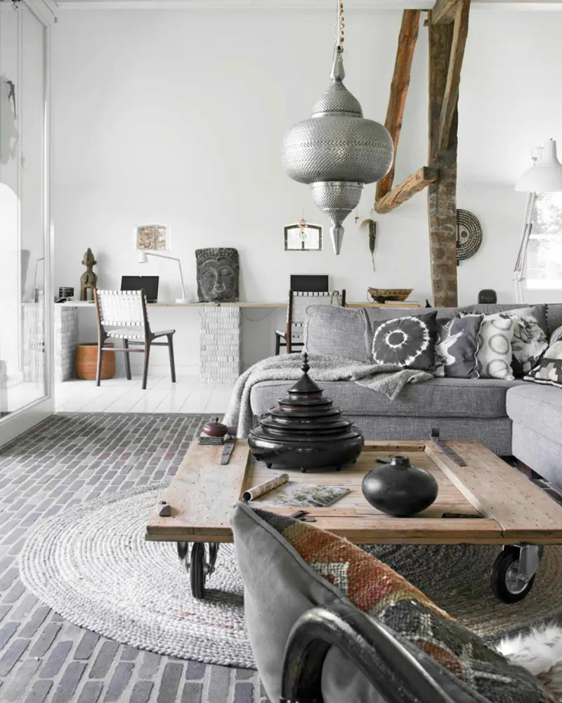 deco salon ethnique chic argent