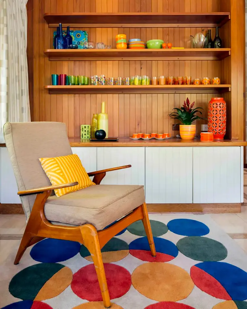 deco salon jaune vintage
