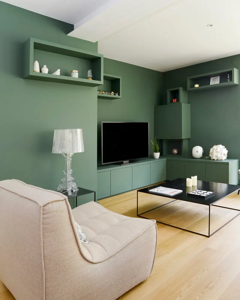deco salon moderne vert