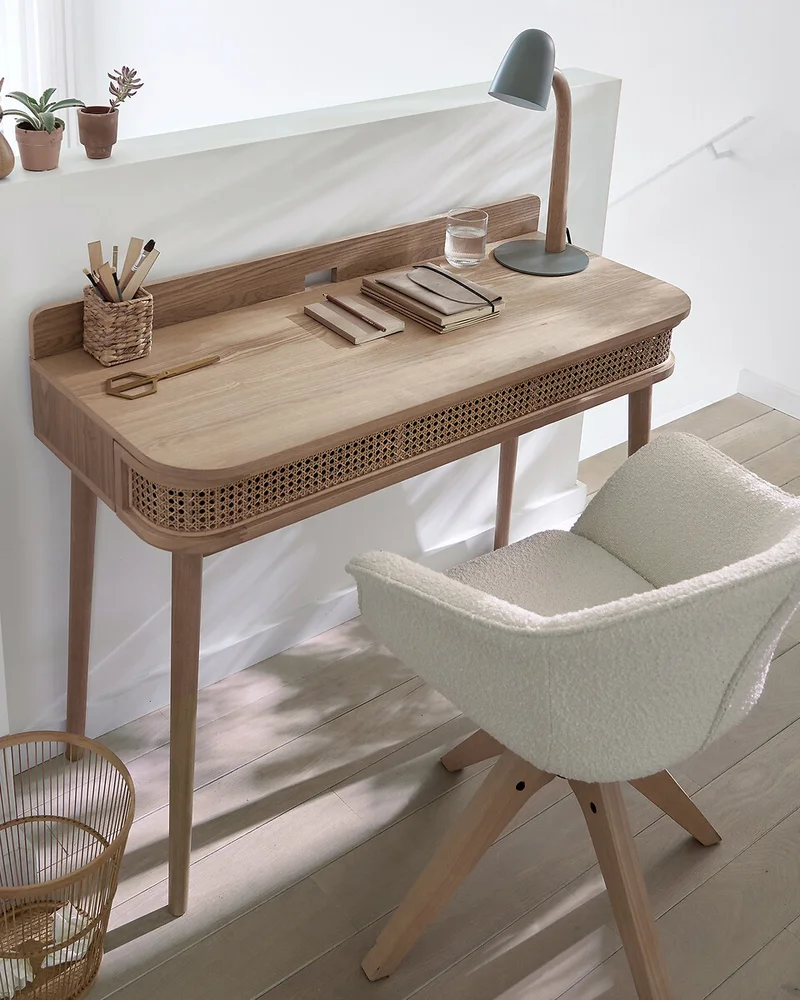 Bureau avec tiroir en cannage La Redoute