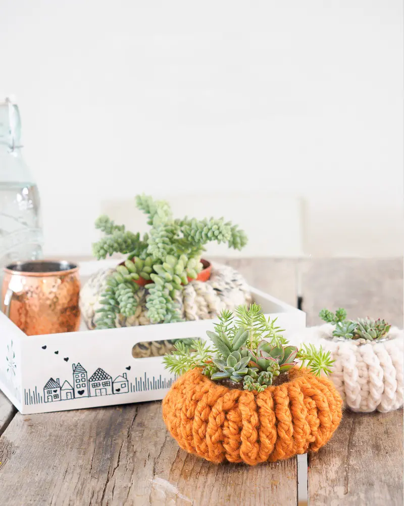 citrouille crochet diy halloween cache pot