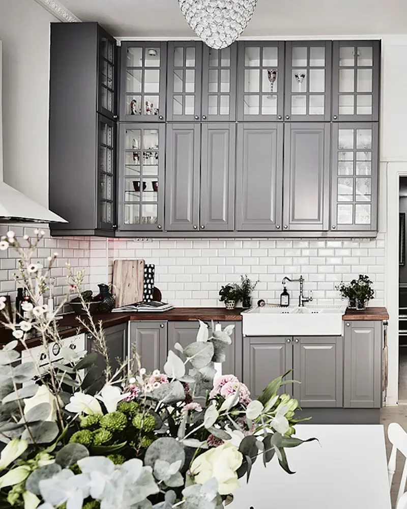 deco appartement chic gris cuisine