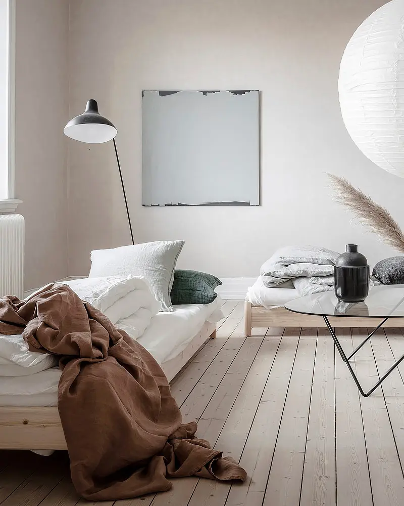 deco appartement zen japandi scandinave beige salon