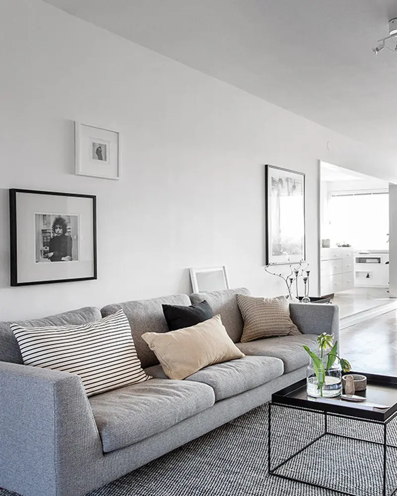 deco appartement moderne scandinave noir blanc salon