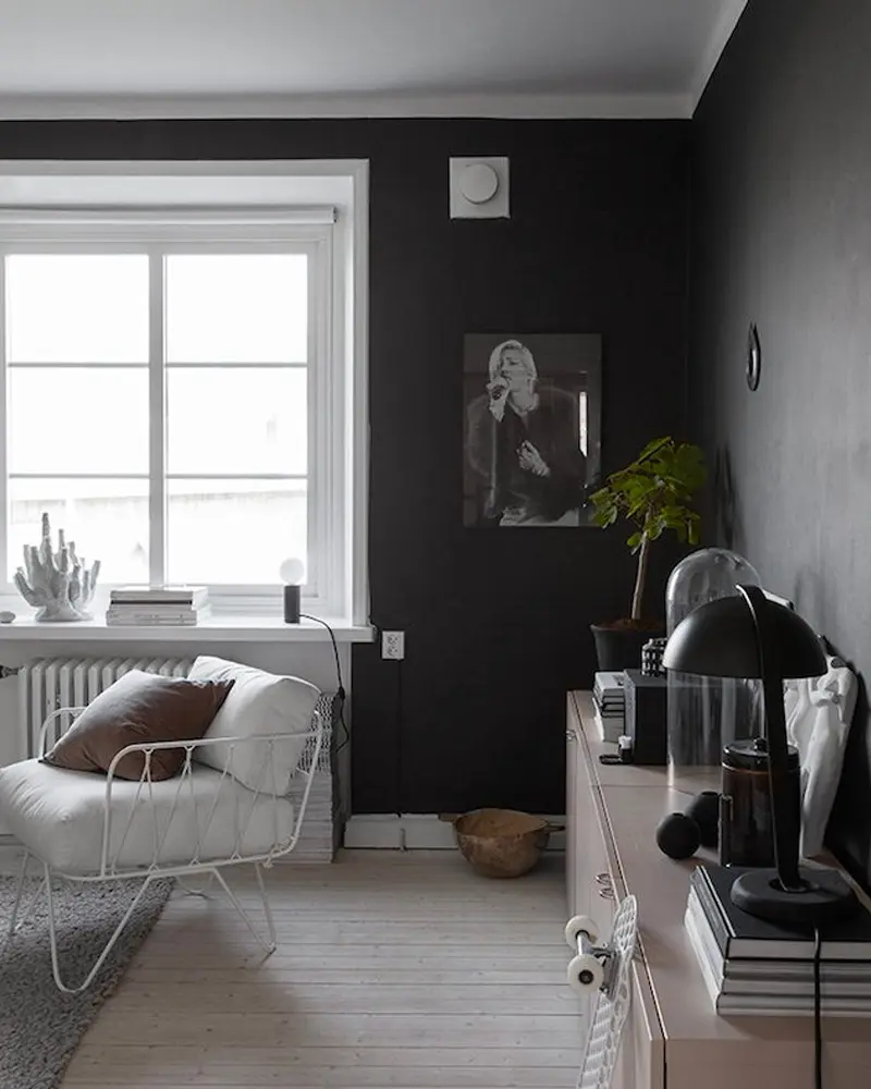 deco appartement moderne scandinave noir salon