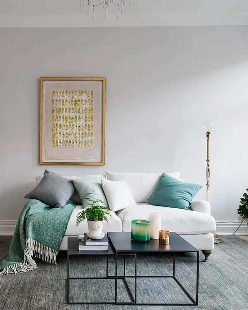 deco appartement vert blanc salon