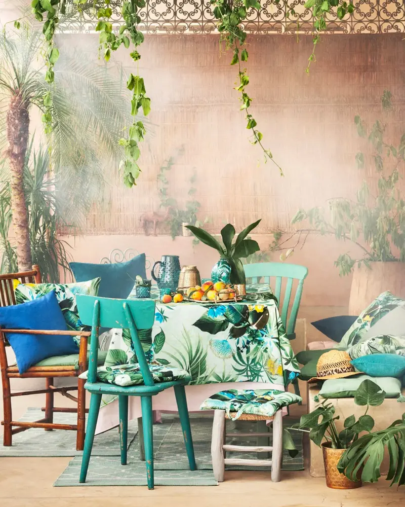 deco salle a manger tropicale