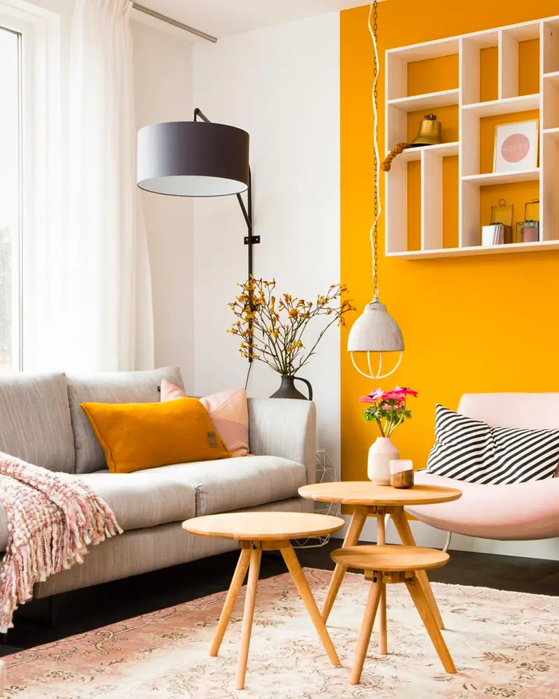 deco salon jaune moutarde