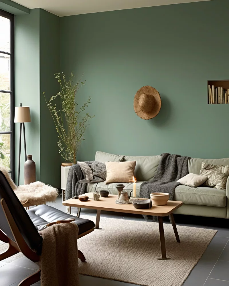 deco salon vert sauge