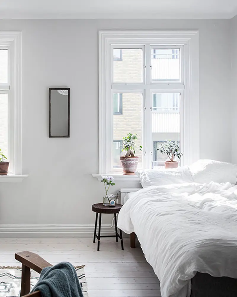 deco studio minimaliste blanc chambre