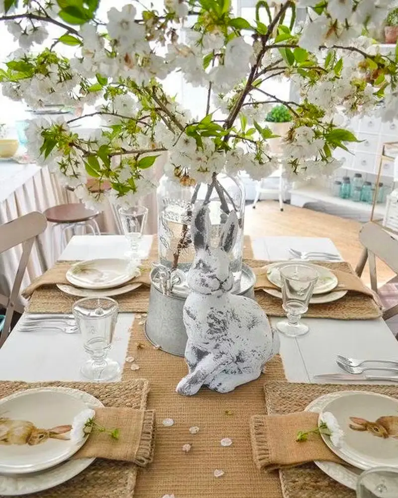 deco table paques naturelle