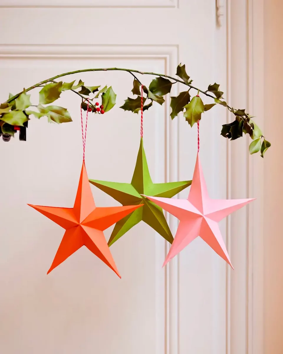 etoile noel papier colore diy