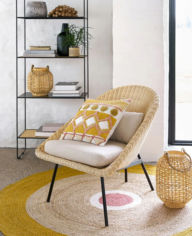 fauteuil rotin vintage