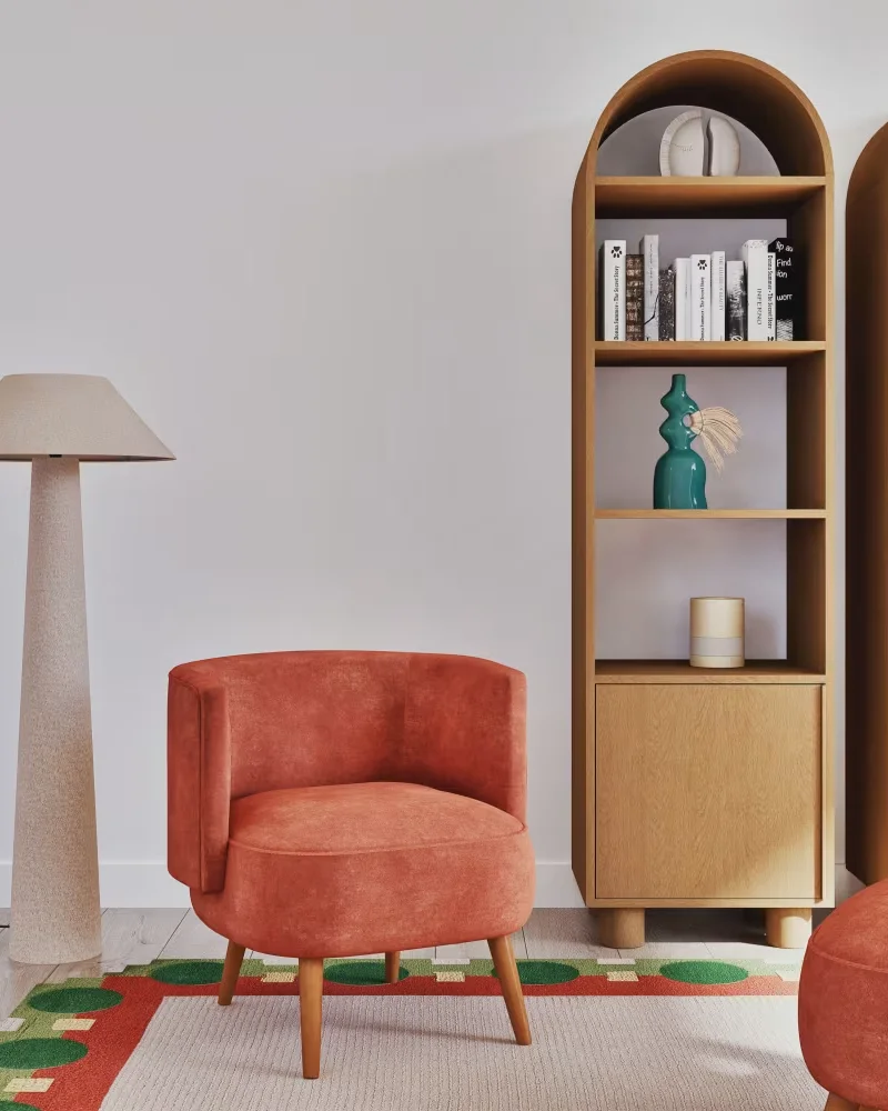 Fauteuil en velours terracotta Maisons du Monde