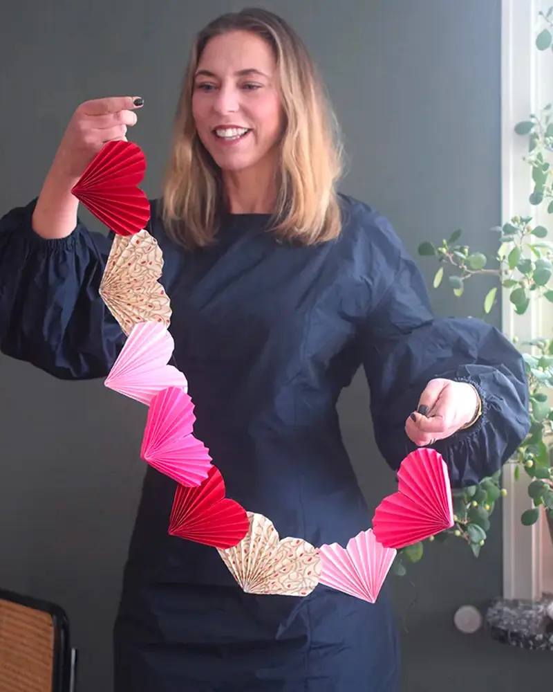 guirlande coeurs pliage saint valentin diy