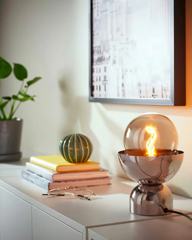 lampe nickel deco salon