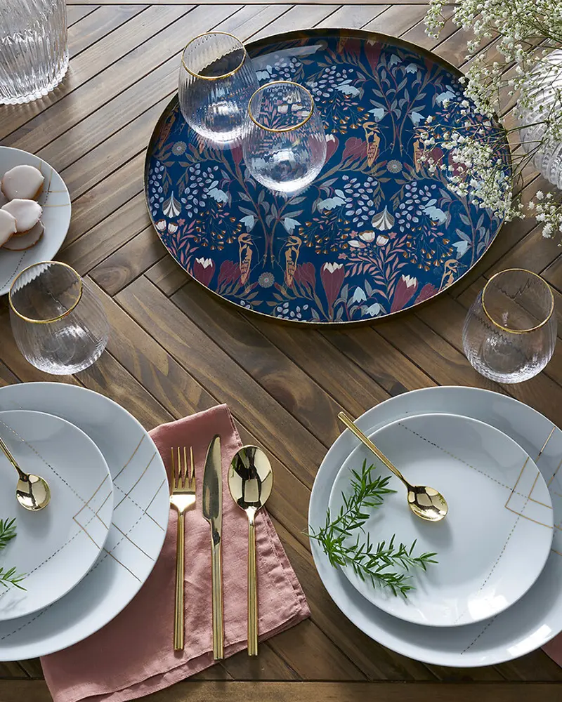 plateau rond motifs