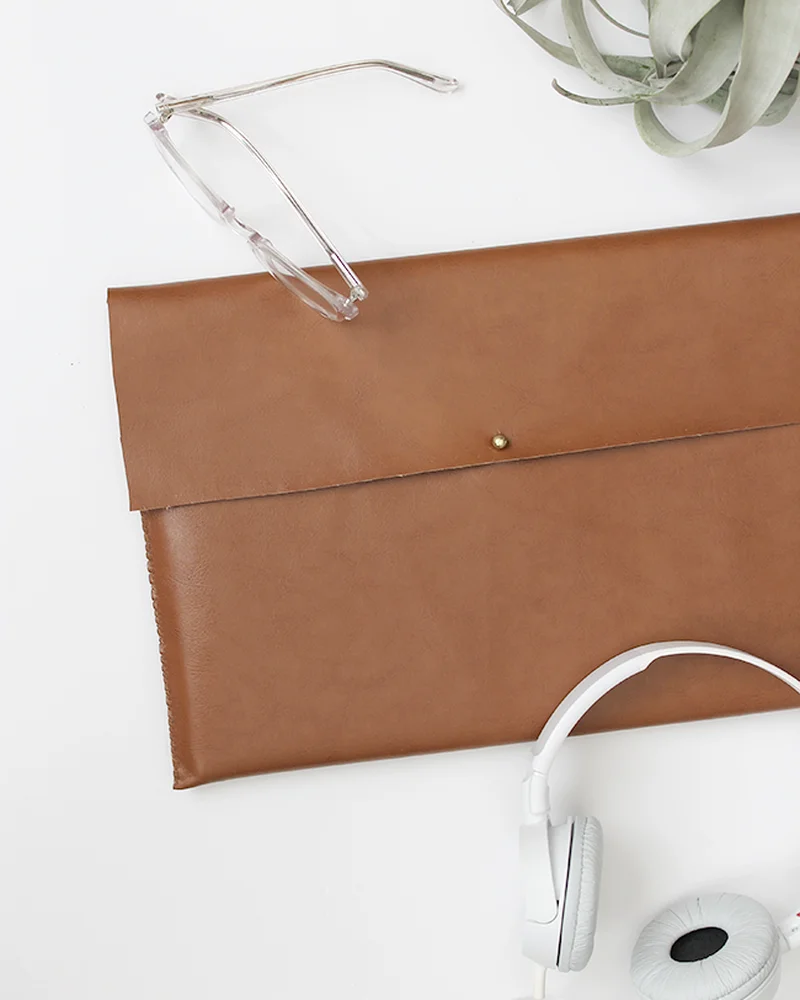 pochette ordinateur cuir diy