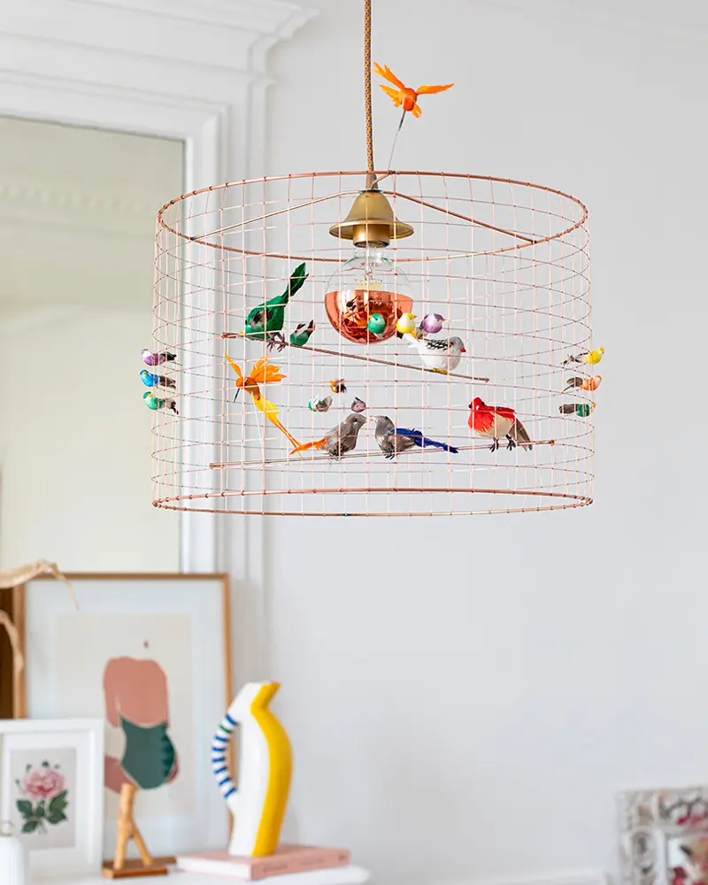 suspension voliere cuivre