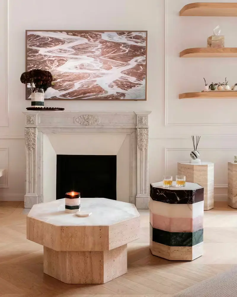 table appoint marbre colore