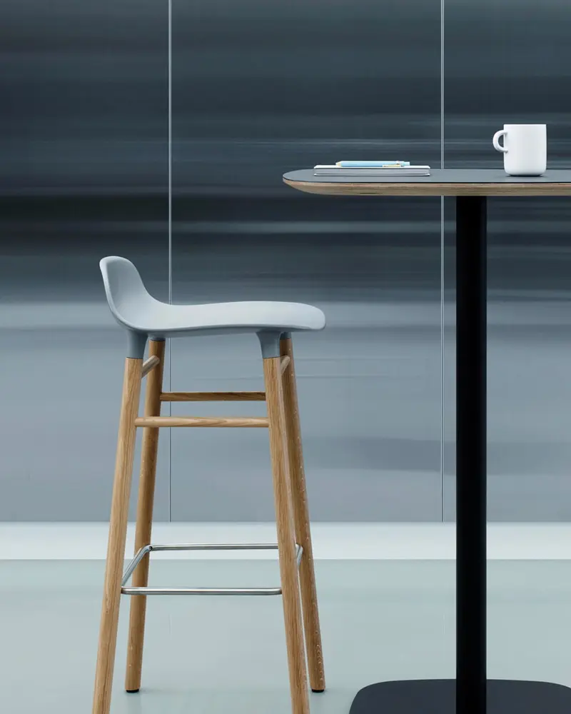 tabouret bar form blanc bois