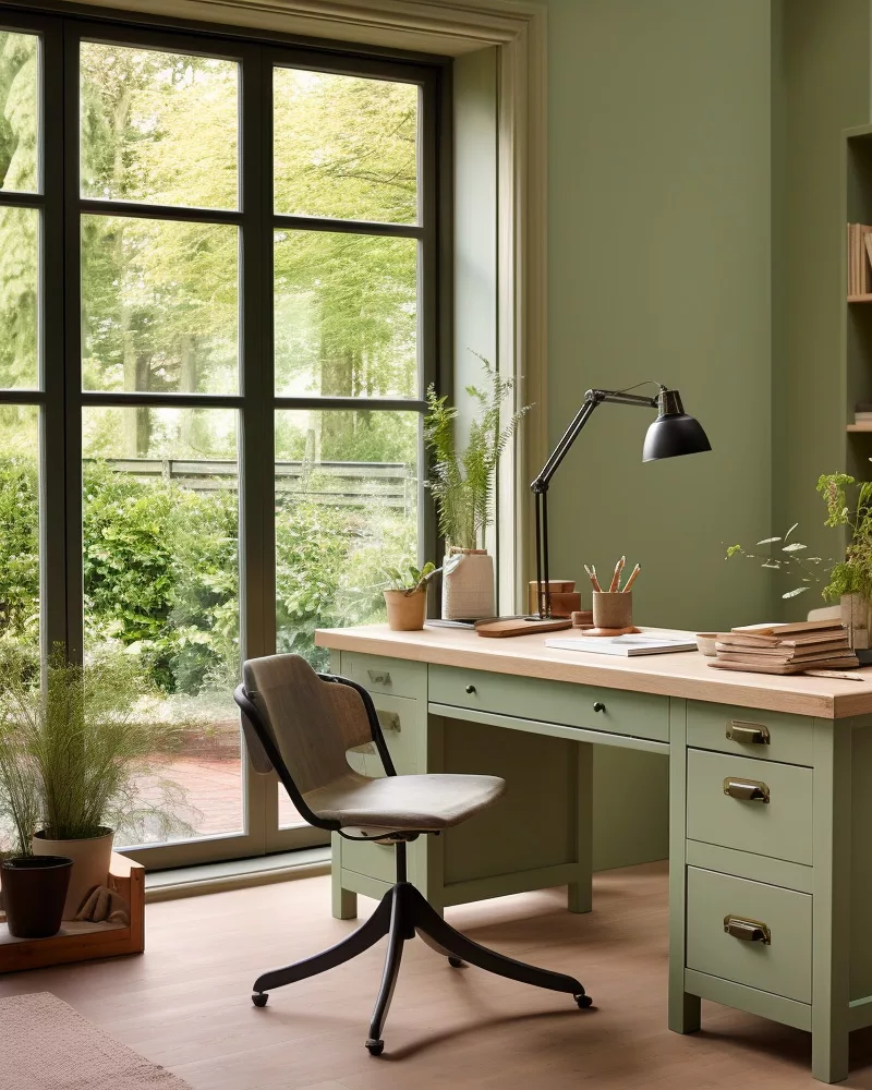 deco bureau vert sauge