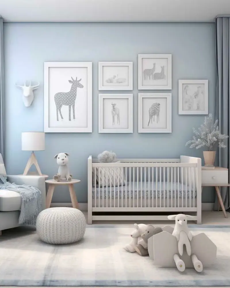 deco chambre bebe moderne bleu