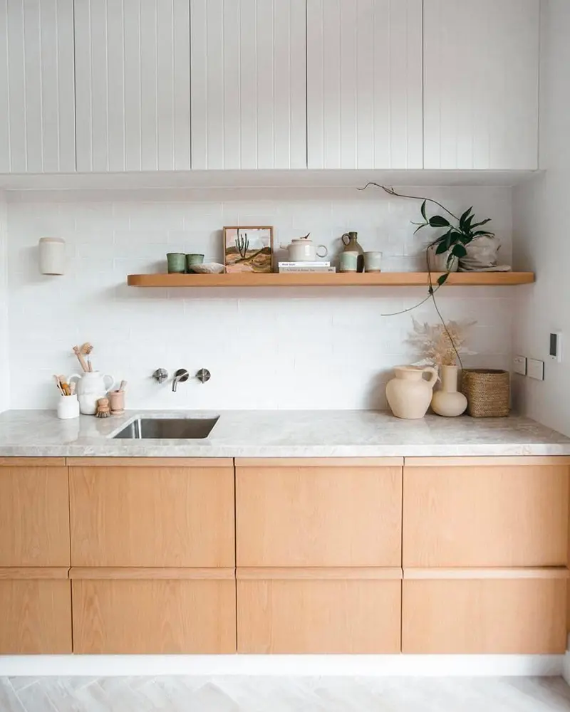 deco cuisine scandinave moderne blanc bois
