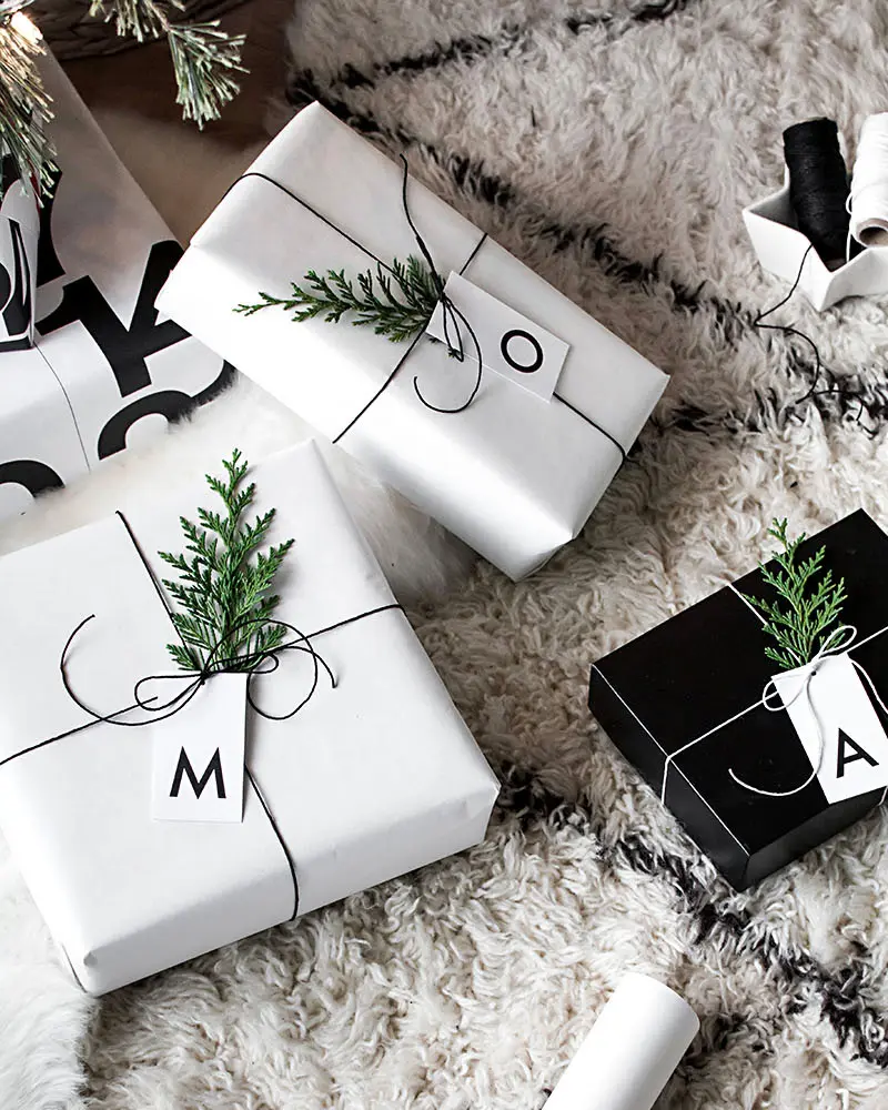 etiquette paquet cadeau noel diy lettre a imprimer