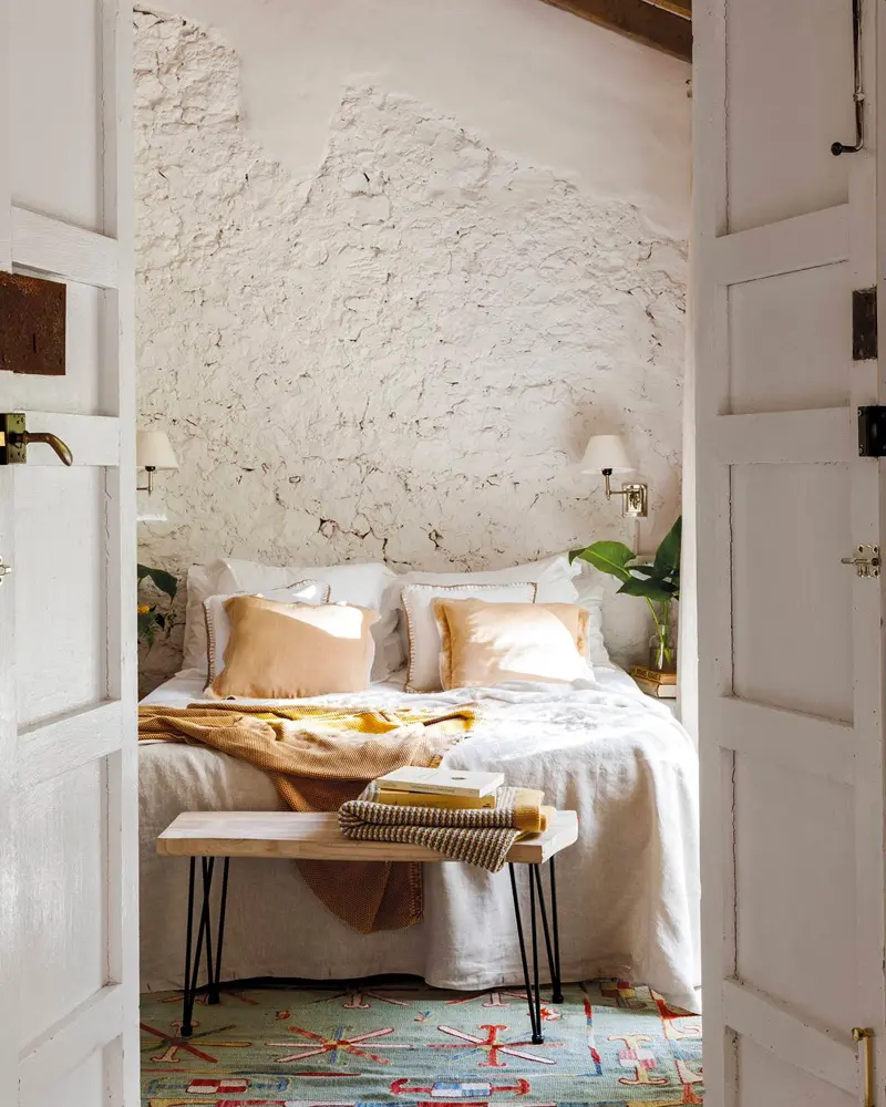 mur pierre deco chambre campagne