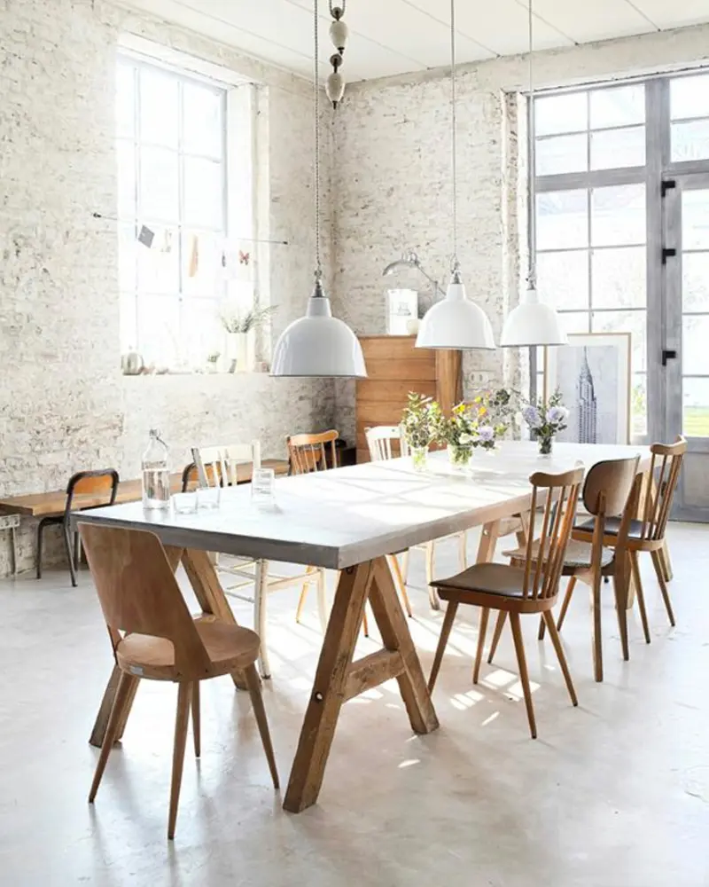 deco salle a manger industrielle chic beton