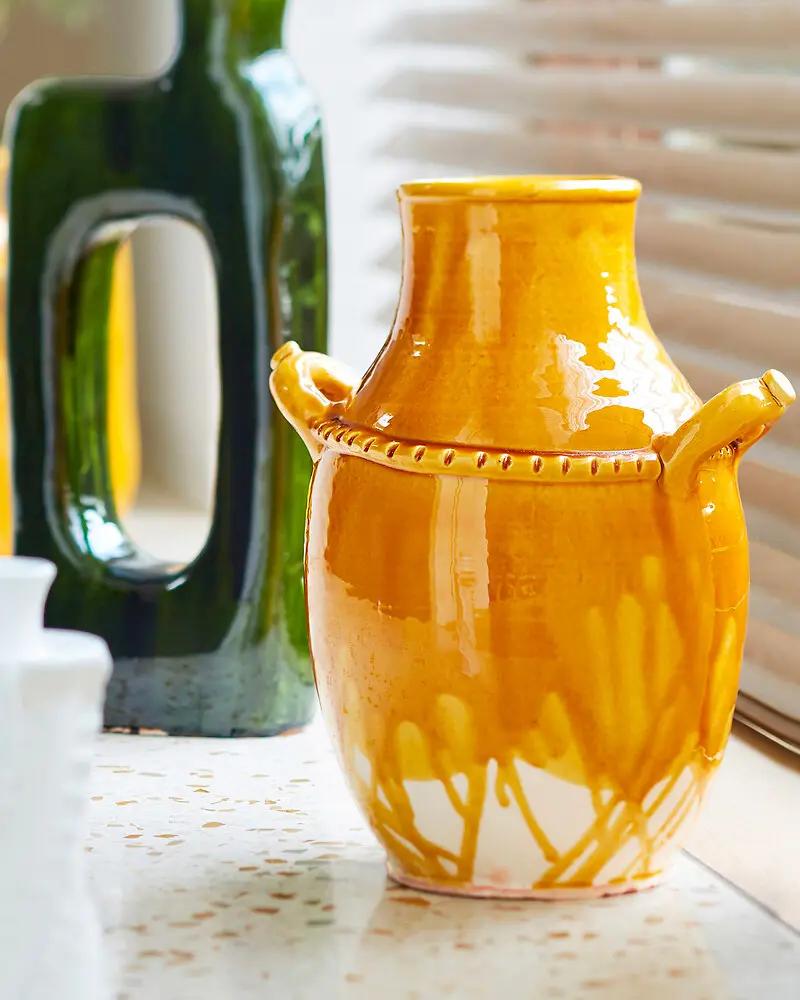 vase ceramique jaune moutarde
